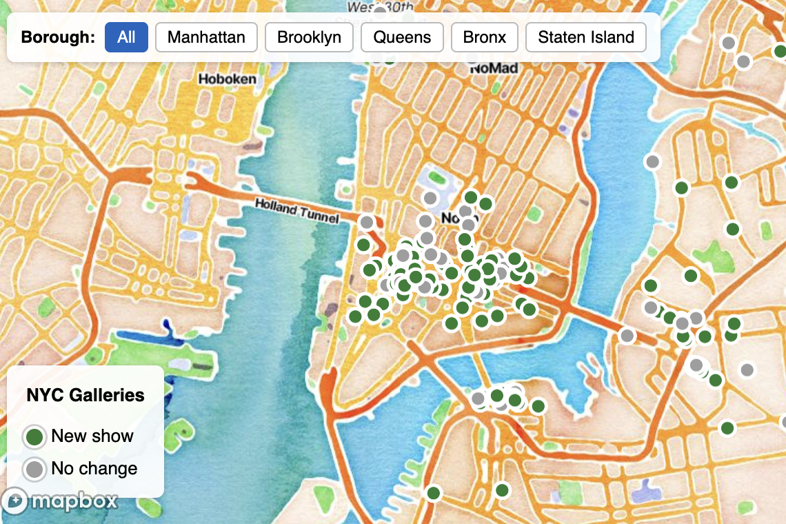 NYC Gallery Tracker — Interactive Art Map